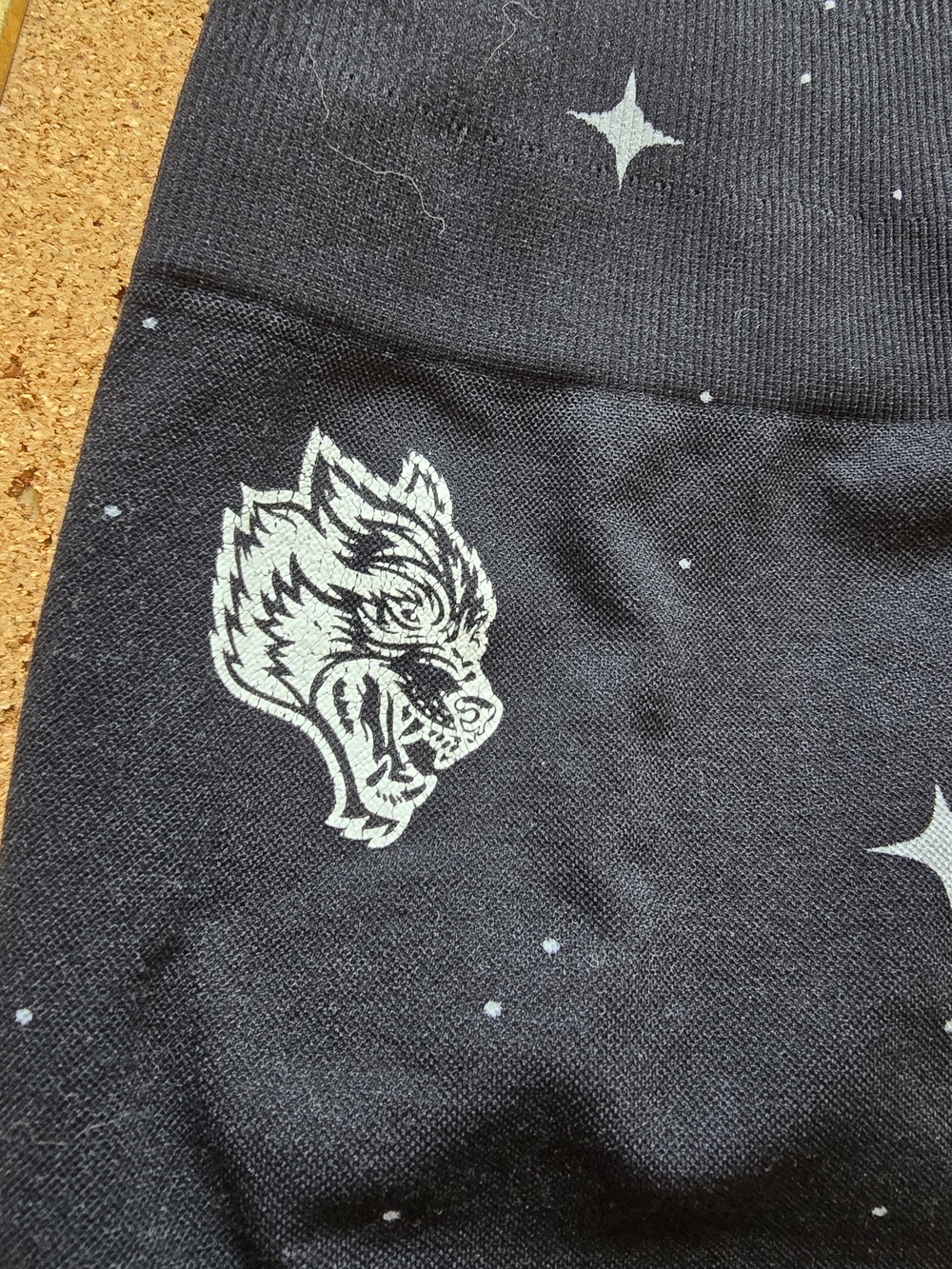 Darc Sport Black Athletic Shorts with White Star Print - Picture 3 of 5
